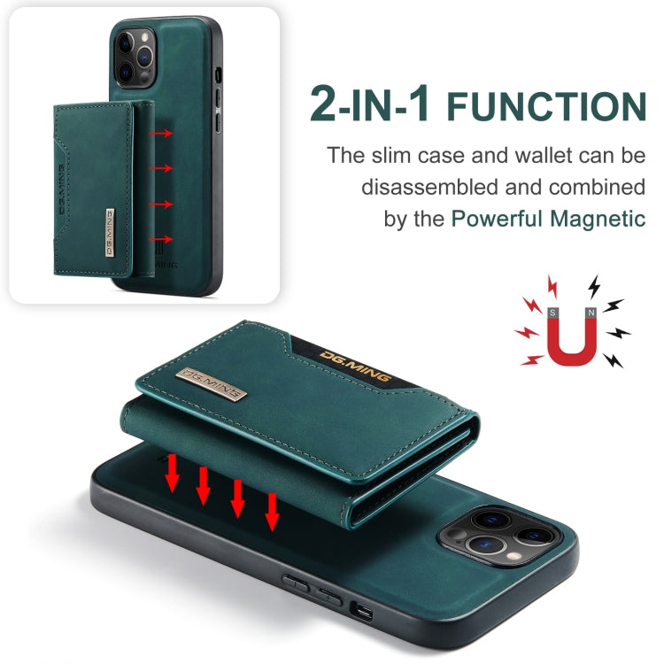 For iPhone 12 / 12 Pro DG.MING M2 Series 3-Fold Multi Card Bag + Magnetic Back Cover Shockproof Case with Wallet & Holder Function(Green) - iPhone 12 / 12 Pro Cases by DG.MING | Online Shopping UK | buy2fix