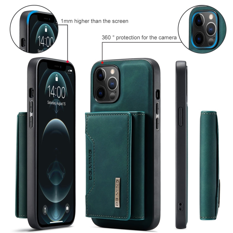 For iPhone 12 / 12 Pro DG.MING M2 Series 3-Fold Multi Card Bag + Magnetic Back Cover Shockproof Case with Wallet & Holder Function(Green) - iPhone 12 / 12 Pro Cases by DG.MING | Online Shopping UK | buy2fix