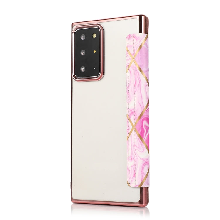 For Samsung Galaxy Note20 Ultra Bronzing Plating PU + TPU Horizontal Flip Leather Case with Holder & Card Slot(Pink Purple) by buy2fix