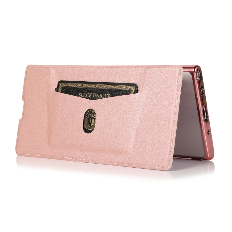 For Samsung Galaxy Note20 Ultra Bronzing Plating PU + TPU Horizontal Flip Leather Case with Holder & Card Slot(Pink Purple) by buy2fix
