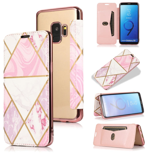 For Samsung Galaxy S9 Bronzing Plating PU + TPU Horizontal Flip Leather Case with Holder & Card Slot(Pink White) by buy2fix