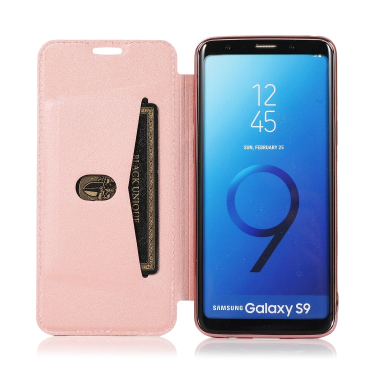 For Samsung Galaxy S9 Bronzing Plating PU + TPU Horizontal Flip Leather Case with Holder & Card Slot(Pink White) by buy2fix