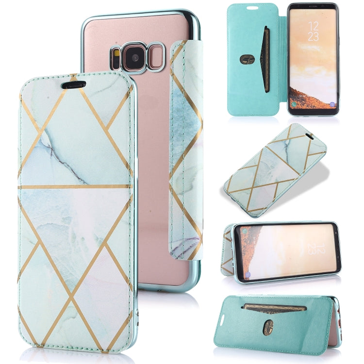 For Samsung Galaxy S8 Bronzing Plating PU + TPU Horizontal Flip Leather Case with Holder & Card Slot(Green) by buy2fix