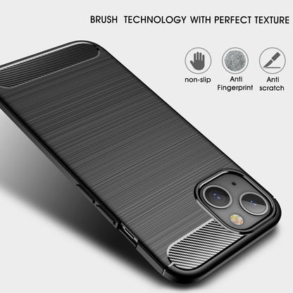 For iPhone 13 mini Brushed Texture Carbon Fiber TPU Case (Red) - iPhone 13 mini Cases by buy2fix | Online Shopping UK | buy2fix