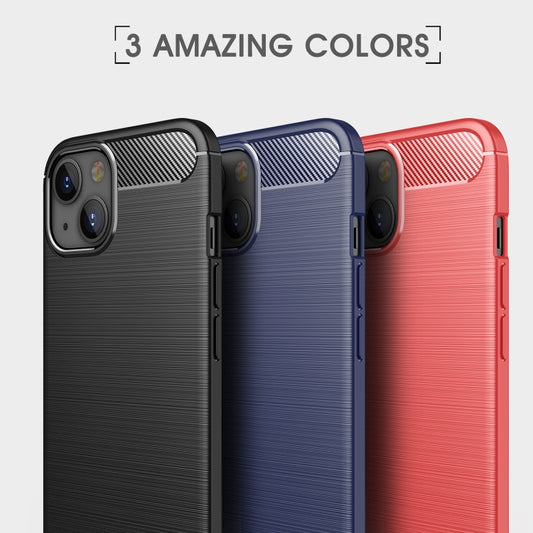 For iPhone 13 mini Brushed Texture Carbon Fiber TPU Case (Blue) - iPhone 13 mini Cases by buy2fix | Online Shopping UK | buy2fix