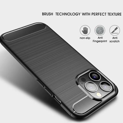 For iPhone 13 Pro Brushed Texture Carbon Fiber TPU Case (Black) - iPhone 13 Pro Cases by buy2fix | Online Shopping UK | buy2fix