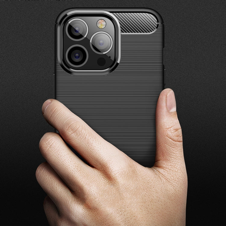 For iPhone 13 Pro Brushed Texture Carbon Fiber TPU Case (Black) - iPhone 13 Pro Cases by buy2fix | Online Shopping UK | buy2fix