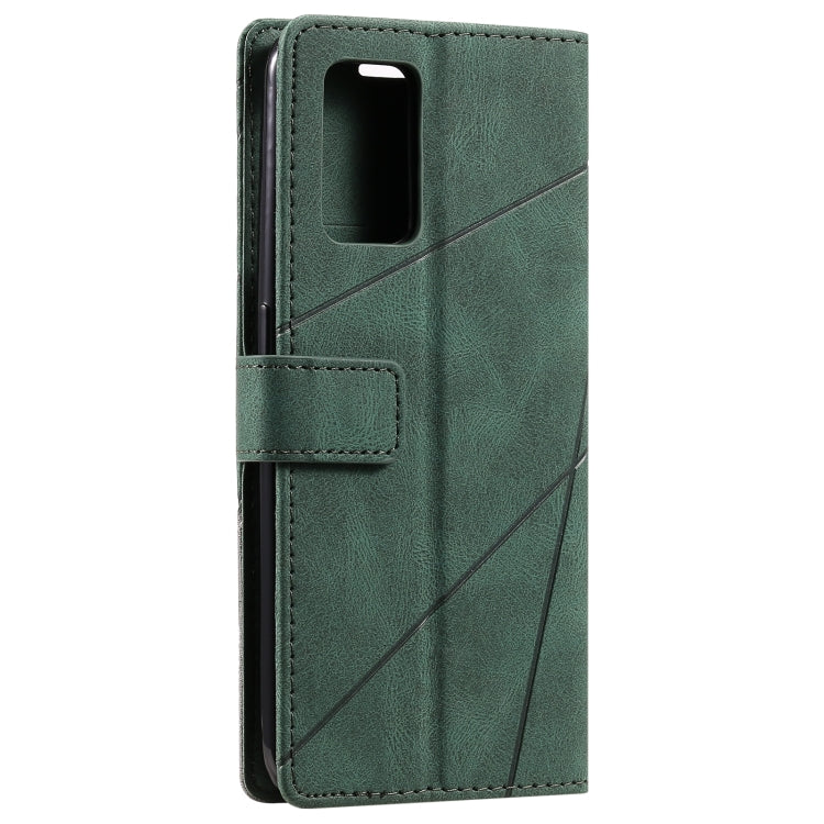 For OPPO A74 4G / F19 Skin Feel Splicing Horizontal Flip Leather Case with Holder & Card Slots & Wallet & Photo Frame(Green) by buy2fix