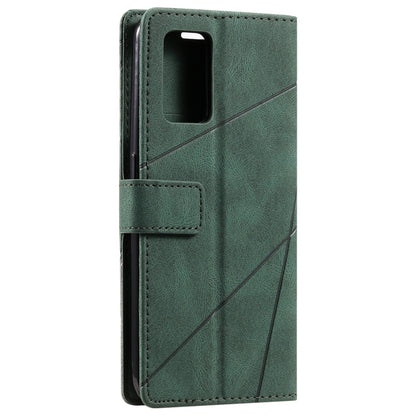 For OPPO A74 4G / F19 Skin Feel Splicing Horizontal Flip Leather Case with Holder & Card Slots & Wallet & Photo Frame(Green) by buy2fix