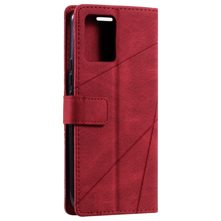 For OPPO Realme 8 4G Skin Feel Splicing Horizontal Flip Leather Case with Holder & Card Slots & Wallet & Photo Frame(Red) - Realme Cases by buy2fix | Online Shopping UK | buy2fix
