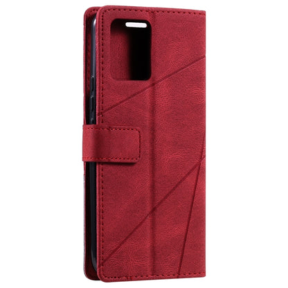 For OPPO Realme 8 4G Skin Feel Splicing Horizontal Flip Leather Case with Holder & Card Slots & Wallet & Photo Frame(Red) - Realme Cases by buy2fix | Online Shopping UK | buy2fix