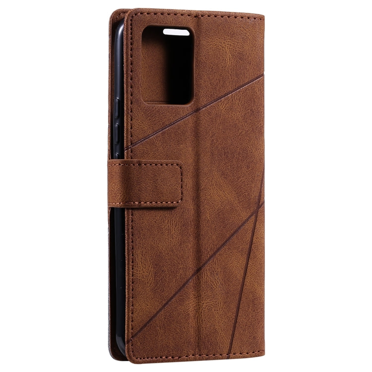 For OPPO Realme 8 4G Skin Feel Splicing Horizontal Flip Leather Case with Holder & Card Slots & Wallet & Photo Frame(Brown) - Realme Cases by buy2fix | Online Shopping UK | buy2fix