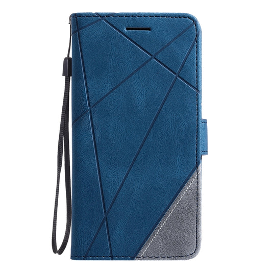 For OPPO Reno5 5G Skin Feel Splicing Horizontal Flip Leather Case with Holder & Card Slots & Wallet & Photo Frame(Blue) by buy2fix