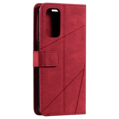 For OPPO Reno5 5G Skin Feel Splicing Horizontal Flip Leather Case with Holder & Card Slots & Wallet & Photo Frame(Red) by buy2fix