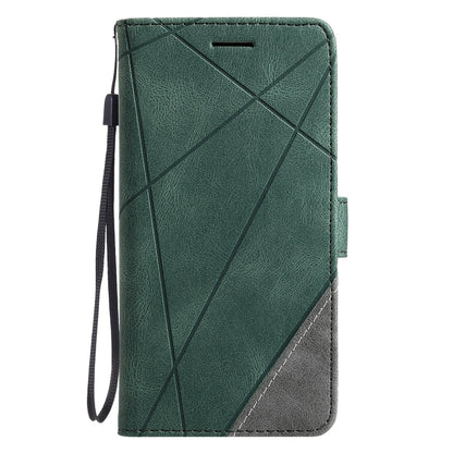 For OPPO Reno5 5G Skin Feel Splicing Horizontal Flip Leather Case with Holder & Card Slots & Wallet & Photo Frame(Green) by buy2fix