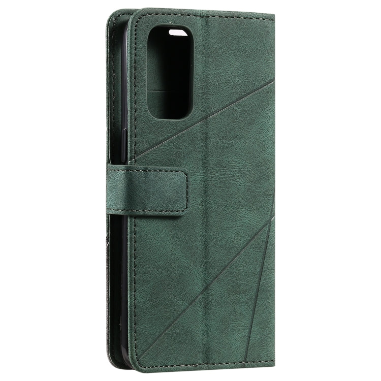 For OPPO Reno5 5G Skin Feel Splicing Horizontal Flip Leather Case with Holder & Card Slots & Wallet & Photo Frame(Green) by buy2fix