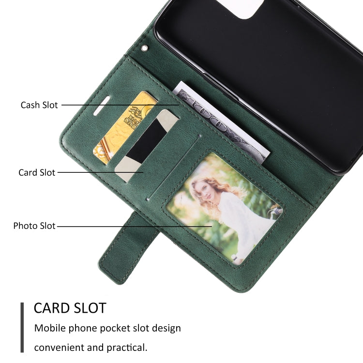 For OPPO Reno5 5G Skin Feel Splicing Horizontal Flip Leather Case with Holder & Card Slots & Wallet & Photo Frame(Green) by buy2fix