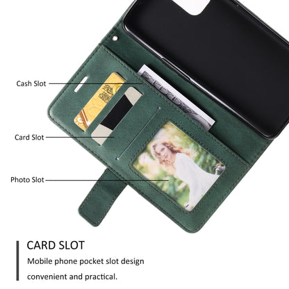 For OPPO Reno5 5G Skin Feel Splicing Horizontal Flip Leather Case with Holder & Card Slots & Wallet & Photo Frame(Green) by buy2fix