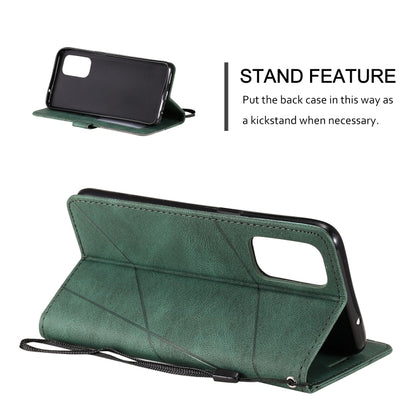 For OPPO Reno5 5G Skin Feel Splicing Horizontal Flip Leather Case with Holder & Card Slots & Wallet & Photo Frame(Green) by buy2fix