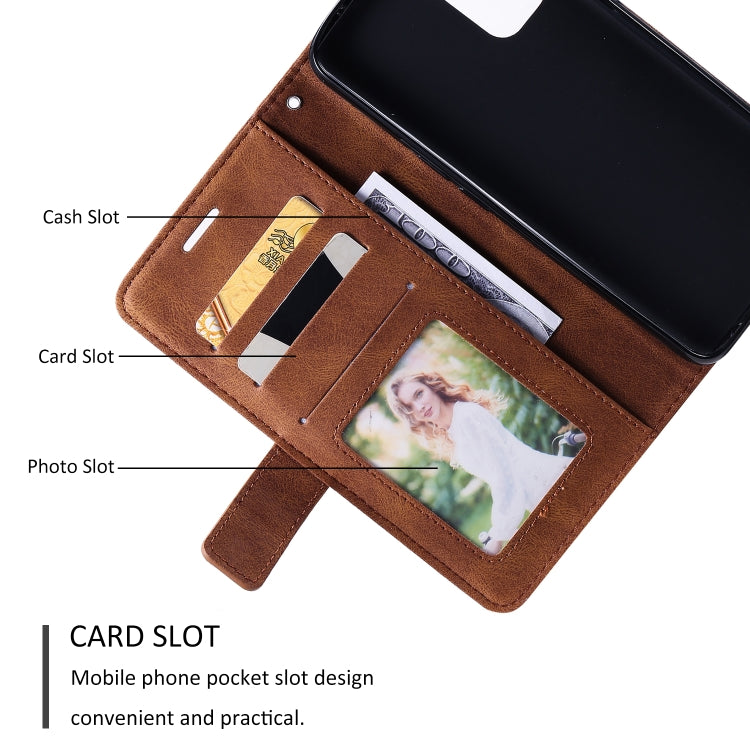 For OPPO Reno5 5G Skin Feel Splicing Horizontal Flip Leather Case with Holder & Card Slots & Wallet & Photo Frame(Brown) by buy2fix