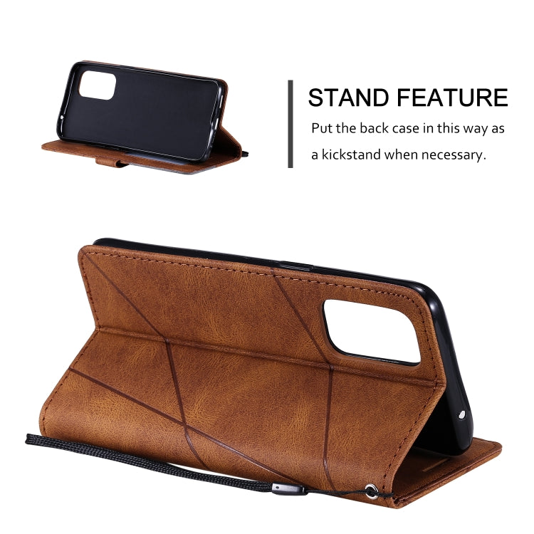 For OPPO Reno5 5G Skin Feel Splicing Horizontal Flip Leather Case with Holder & Card Slots & Wallet & Photo Frame(Brown) by buy2fix