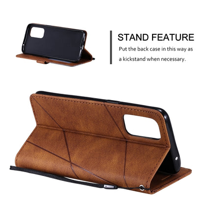 For OPPO Reno5 5G Skin Feel Splicing Horizontal Flip Leather Case with Holder & Card Slots & Wallet & Photo Frame(Brown) by buy2fix