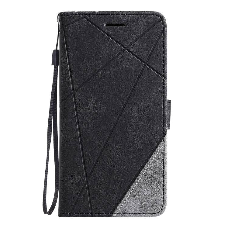 For OPPO Reno6 Pro 5G Skin Feel Splicing Horizontal Flip Leather Case with Holder & Card Slots & Wallet & Photo Frame(Black) by buy2fix