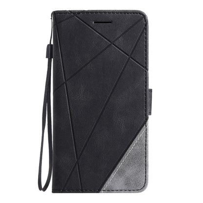 For OPPO Reno6 Pro 5G Skin Feel Splicing Horizontal Flip Leather Case with Holder & Card Slots & Wallet & Photo Frame(Black) by buy2fix