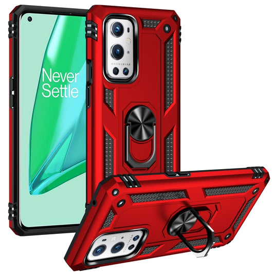 For OnePlus 9 Pro Shockproof TPU + PC Protective Case with 360 Degree Rotating Holder(Red) - OnePlus Cases by buy2fix | Online Shopping UK | buy2fix