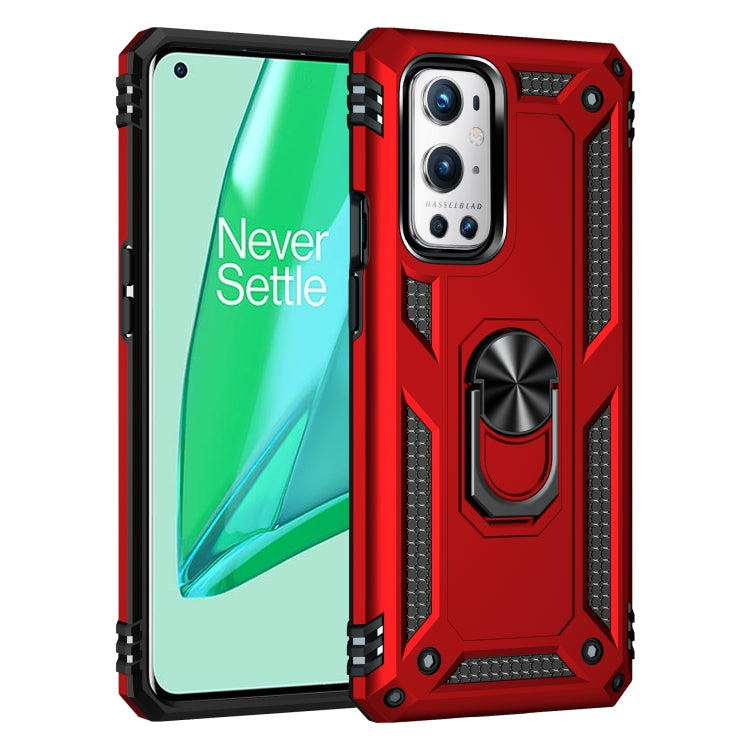 For OnePlus 9 Pro Shockproof TPU + PC Protective Case with 360 Degree Rotating Holder(Red) - OnePlus Cases by buy2fix | Online Shopping UK | buy2fix