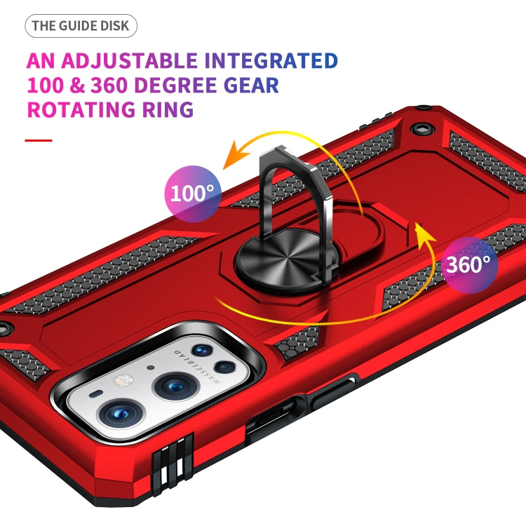 For OnePlus 9 Pro Shockproof TPU + PC Protective Case with 360 Degree Rotating Holder(Red) - OnePlus Cases by buy2fix | Online Shopping UK | buy2fix