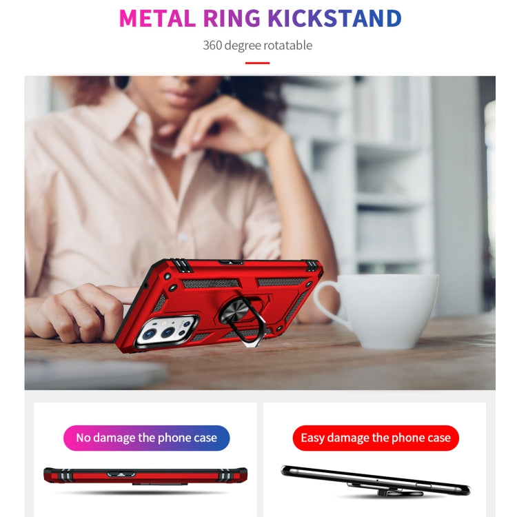 For OnePlus 9 Pro Shockproof TPU + PC Protective Case with 360 Degree Rotating Holder(Red) - OnePlus Cases by buy2fix | Online Shopping UK | buy2fix