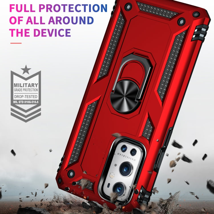 For OnePlus 9 Pro Shockproof TPU + PC Protective Case with 360 Degree Rotating Holder(Red) - OnePlus Cases by buy2fix | Online Shopping UK | buy2fix