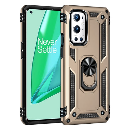 For OnePlus 9 Pro Shockproof TPU + PC Protective Case with 360 Degree Rotating Holder(Gold) - OnePlus Cases by buy2fix | Online Shopping UK | buy2fix
