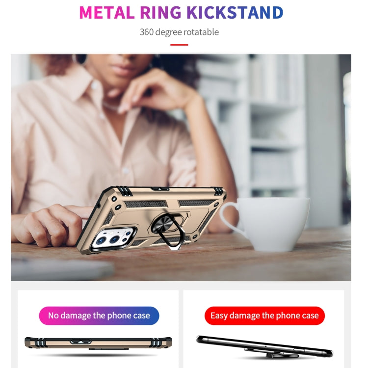 For OnePlus 9 Pro Shockproof TPU + PC Protective Case with 360 Degree Rotating Holder(Gold) - OnePlus Cases by buy2fix | Online Shopping UK | buy2fix