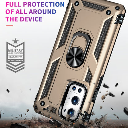 For OnePlus 9 Pro Shockproof TPU + PC Protective Case with 360 Degree Rotating Holder(Gold) - OnePlus Cases by buy2fix | Online Shopping UK | buy2fix
