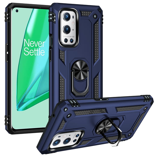 For OnePlus 9 Pro Shockproof TPU + PC Protective Case with 360 Degree Rotating Holder(Blue) - OnePlus Cases by buy2fix | Online Shopping UK | buy2fix