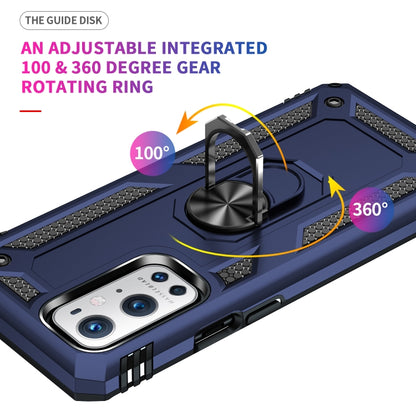 For OnePlus 9 Pro Shockproof TPU + PC Protective Case with 360 Degree Rotating Holder(Blue) - OnePlus Cases by buy2fix | Online Shopping UK | buy2fix