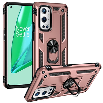 For OnePlus 9 Pro Shockproof TPU + PC Protective Case with 360 Degree Rotating Holder(Rose Gold) - OnePlus Cases by buy2fix | Online Shopping UK | buy2fix