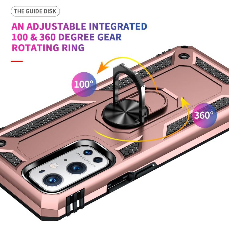 For OnePlus 9 Pro Shockproof TPU + PC Protective Case with 360 Degree Rotating Holder(Rose Gold) - OnePlus Cases by buy2fix | Online Shopping UK | buy2fix