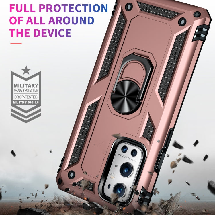 For OnePlus 9 Pro Shockproof TPU + PC Protective Case with 360 Degree Rotating Holder(Rose Gold) - OnePlus Cases by buy2fix | Online Shopping UK | buy2fix