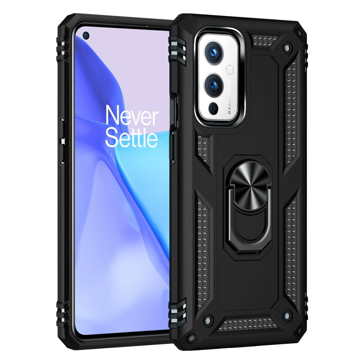 For OnePlus 9 Shockproof TPU + PC Protective Case with 360 Degree Rotating Holder(Black) - OnePlus Cases by buy2fix | Online Shopping UK | buy2fix