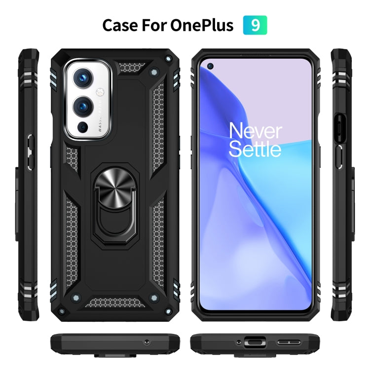 For OnePlus 9 Shockproof TPU + PC Protective Case with 360 Degree Rotating Holder(Black) - OnePlus Cases by buy2fix | Online Shopping UK | buy2fix