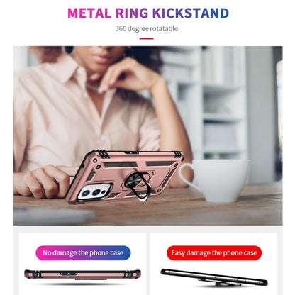 For OnePlus 9 Shockproof TPU + PC Protective Case with 360 Degree Rotating Holder(Rose Gold) - OnePlus Cases by buy2fix | Online Shopping UK | buy2fix