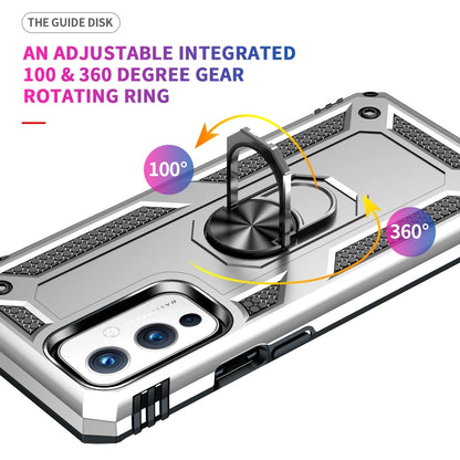 For OnePlus 9 Shockproof TPU + PC Protective Case with 360 Degree Rotating Holder(Silver) - OnePlus Cases by buy2fix | Online Shopping UK | buy2fix