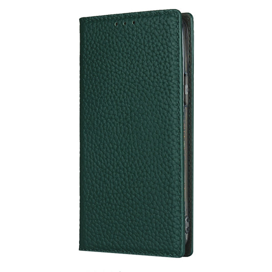 For iPhone 12 / 12 Pro Litchi Genuine Leather Phone Case(Green) - iPhone 12 / 12 Pro Cases by buy2fix | Online Shopping UK | buy2fix
