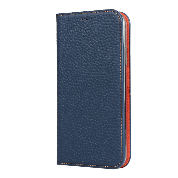 For iPhone 11 Pro Max Litchi Genuine Leather Phone Case (Dark Blue) - iPhone 11 Pro Max Cases by buy2fix | Online Shopping UK | buy2fix