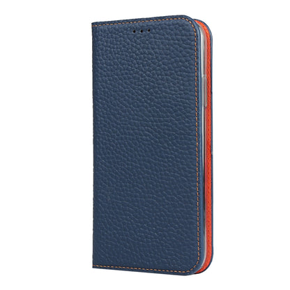 For iPhone 11 Pro Max Litchi Genuine Leather Phone Case (Dark Blue) - iPhone 11 Pro Max Cases by buy2fix | Online Shopping UK | buy2fix
