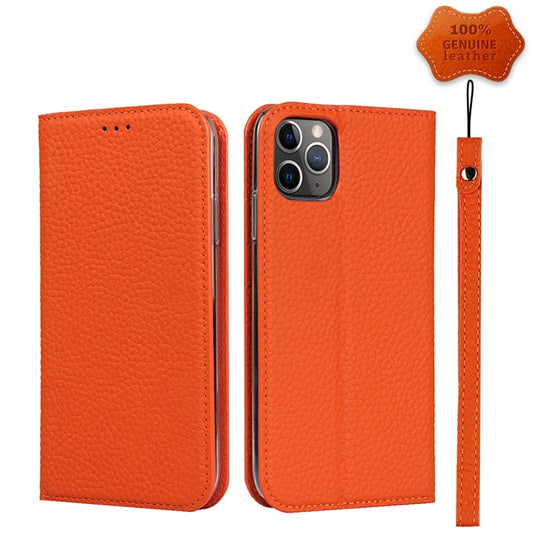 For iPhone 11 Pro Max Litchi Genuine Leather Phone Case (Orange) - iPhone 11 Pro Max Cases by buy2fix | Online Shopping UK | buy2fix