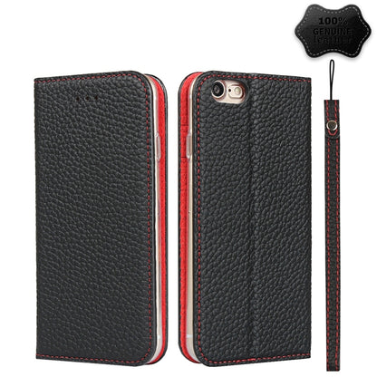 For iPhone SE 2022 / SE 2020 / 8 / 7 Litchi Genuine Leather Phone Case(Black) - iPhone SE 2022 / 2020 / 8 / 7 Cases by buy2fix | Online Shopping UK | buy2fix
